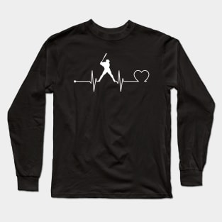 Baseball Heartbeat Gift Baseball Lovers Baseball Players Gift Long Sleeve T-Shirt